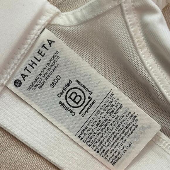 Athleta Size 38DD Invincible Bra Sports Athletic White - Picture 6 of 6